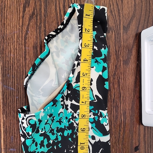 Vintage Maxine Of Hollywood One Piece Swimsuit Size 10 Pinup Floral High Cut 90s - Picture 12 of 15